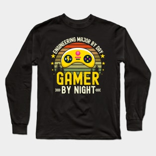 engineering major Lover by Day Gamer By Night For Gamers Long Sleeve T-Shirt